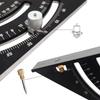 Portable Metric Triangle Angle Ruler Aluminum Alloy 2 In 1 Carpentry Triangle Ruler Adjustable Angle Multi-function Protractor