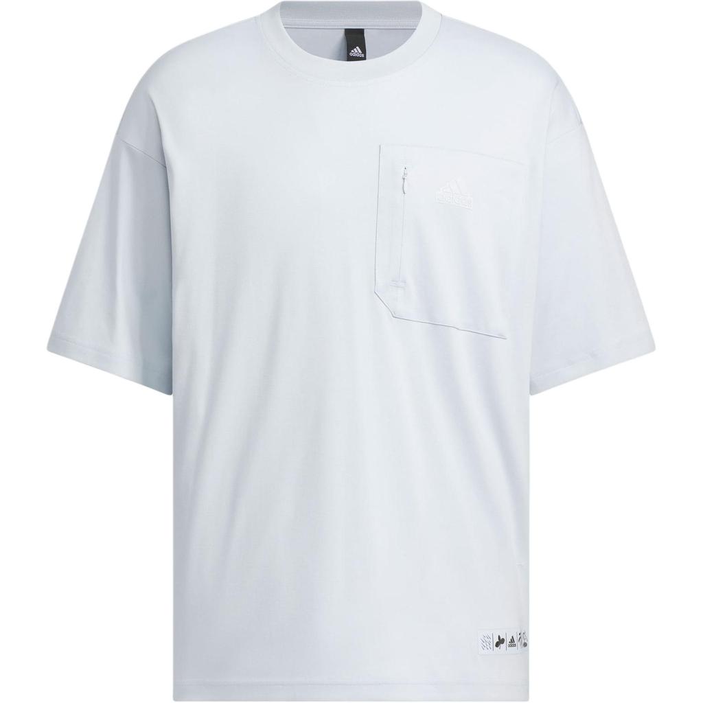 Adidas Sportswear Solid Color Crew Neck Short Sleeve T-Shirt Men Tops Light-Blue IM9031