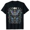 Funny Skeleton Mushroom Moon Moth TShirt Summer Men Clothing Fashion T Shirts Cotton Short Sleeve Oversized Loose Tshirt Tops