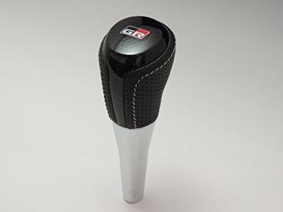 Genuine Toyota Aqua GR Sport Package Shift Knob with GR Black Perforated Leather with Silver Black Genuine Plated Gear Transmission 17-inch Logo,