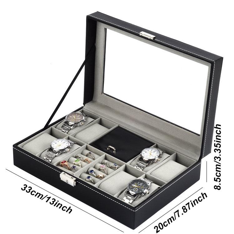 Delesys Multi-Purpose Home Storage Box Small Objects Organizer Box Watch Storage Case Leather Gift Box Glasses Storage Box