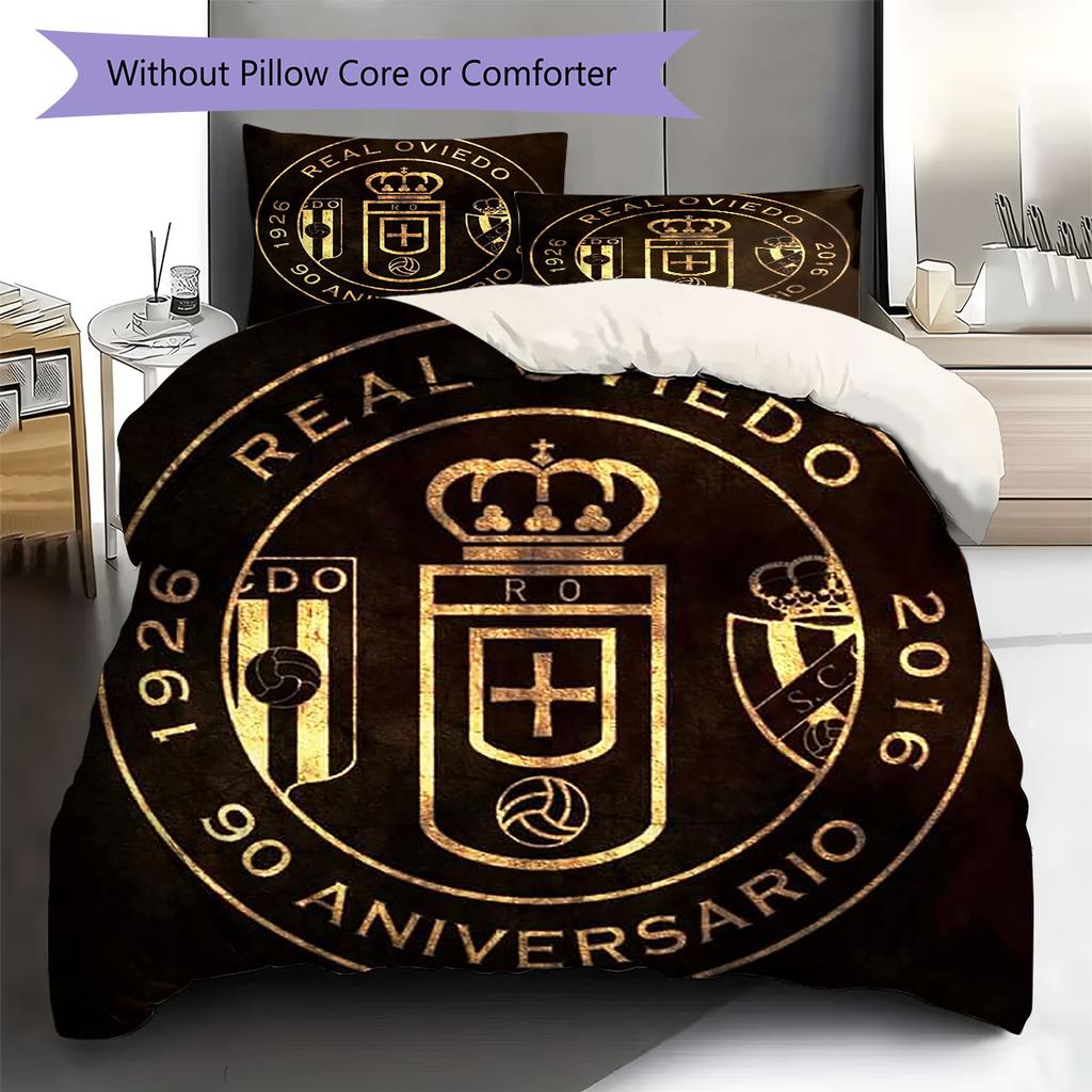 Real Oviedo Muster Bettwäsche, Steppbett Set Bettbezug Kissenbezug Zuhause Geburtstagsgeschenk(1 Bettbezug + 2 Kissenbezüge, ohne Füllung)