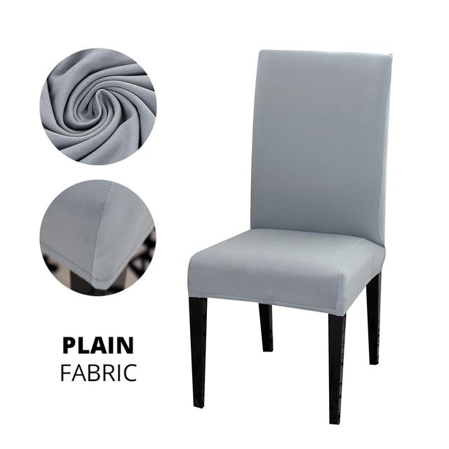 Ensfarget Stoltrekk Stretch Spandex Slipcover Protector For Kjøkken Stol Sete Hotell Bankett Bryllup Spisestue 1 /2 /4 /6 Stk