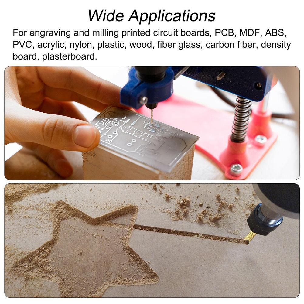 Pentru PCB și prelucrarea lemnului acoperit cu titan 0 5 mm x 4 mm Freză cu capăt stânga