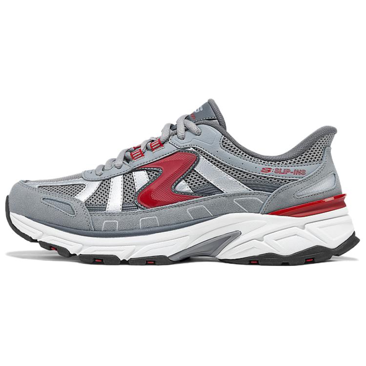 Skechers Sport Удобные Универсальные Низкие Папины Кроссовки Мужские Серый Красный 233153-GYRD 39