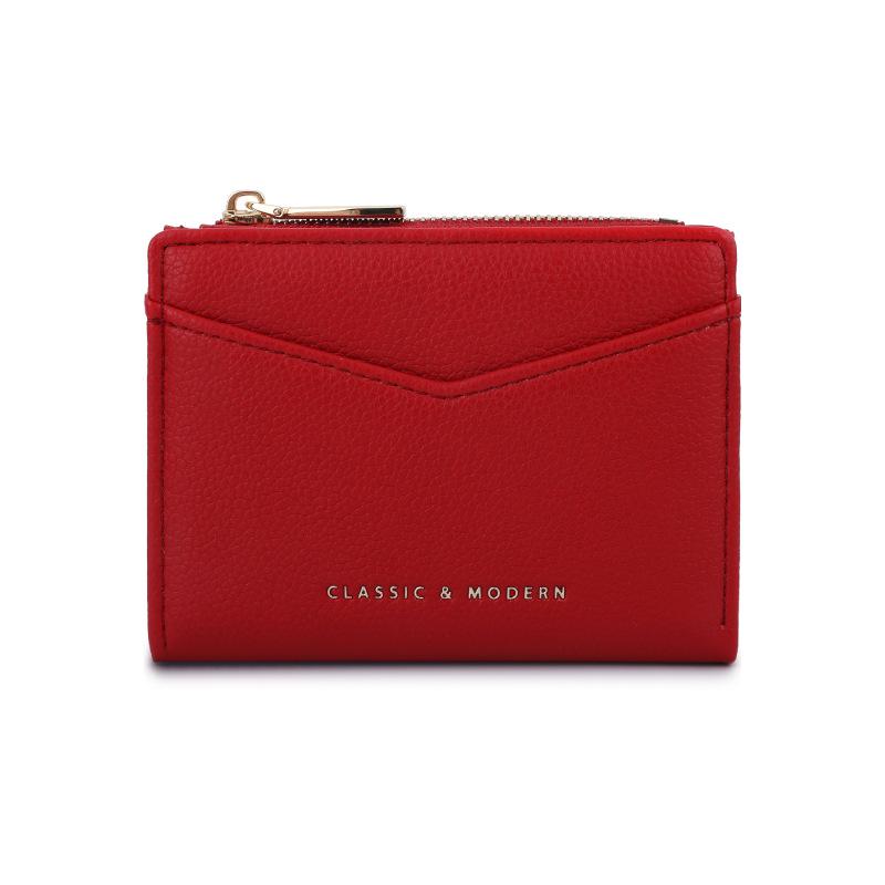 Tailian Lychee Pattern Women's Short Wallet with Multi-Card Slots and Coin Purse