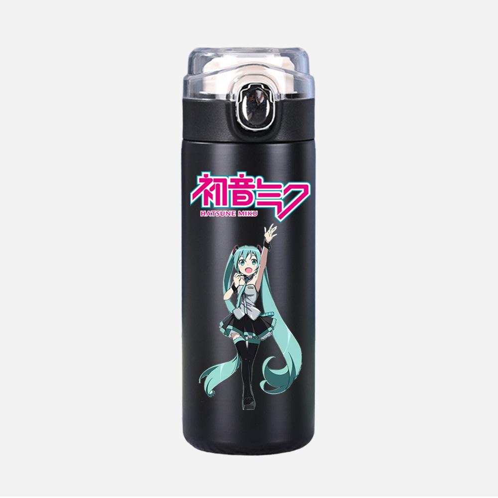 Tazza Termica Stampata Anime Hatsune Miku Portatile Acciaio Inossidabile 400ml Borraccia Anti-perdita Tazza da Campeggio Regalo