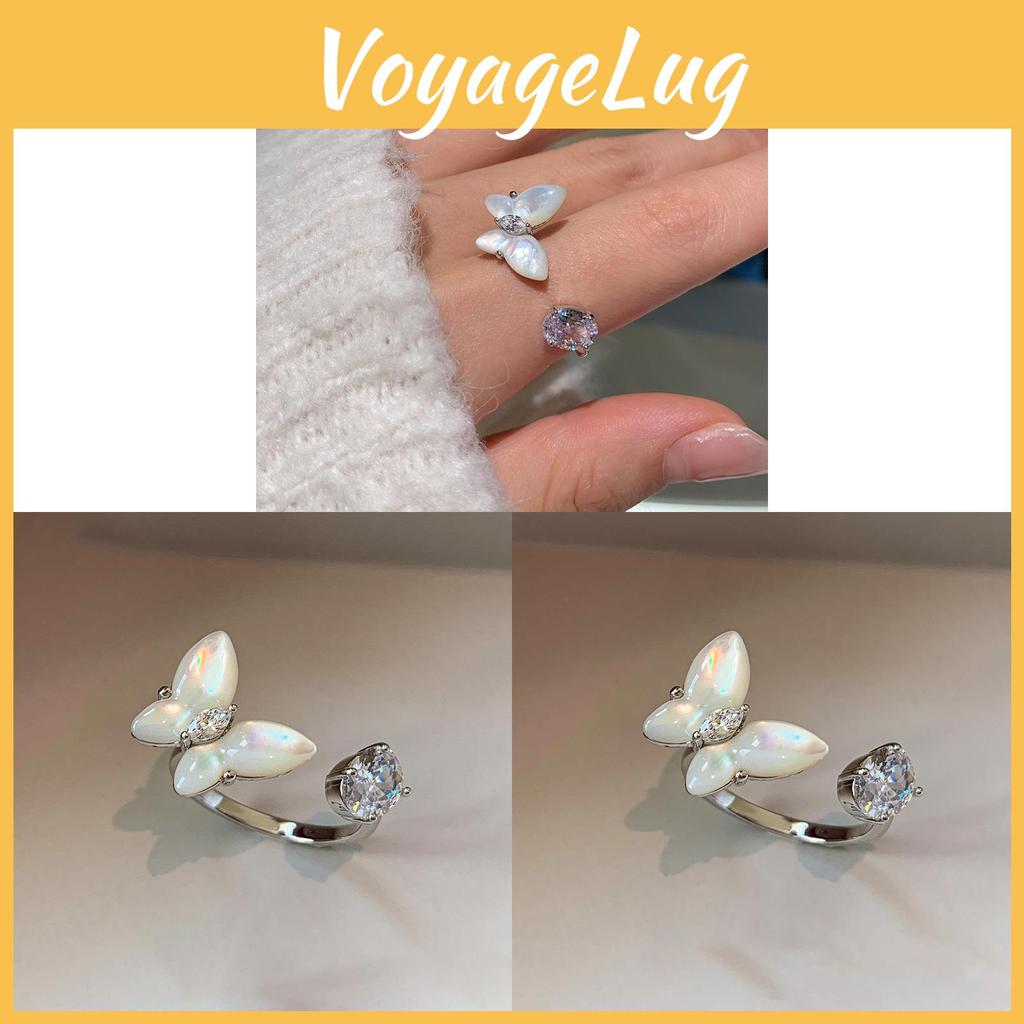 Zircon Butterfly Animal Ring For Women Fashion Jewelry Accessory