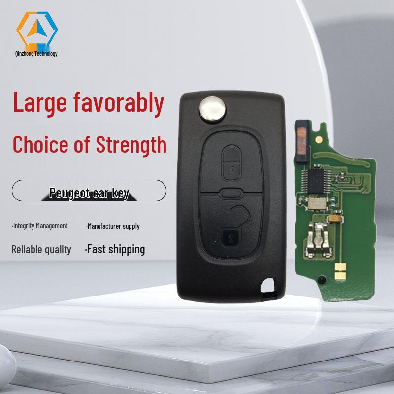 Peugeot 2-Button 0536 ASK Folding Key (433MHz, 7961 Chip)