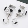 Stainless Steel Double Hook Removable Desk Hook for Backpacks - Side Mount for Student Desk, or Dormitory