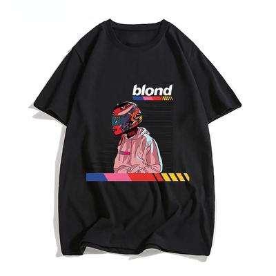 MEN Tshirts Handsome T-shirts Letters Sense of Design Manga/Comic O-neck Tops Frank O-ocean Blond R&B Music T Shirts