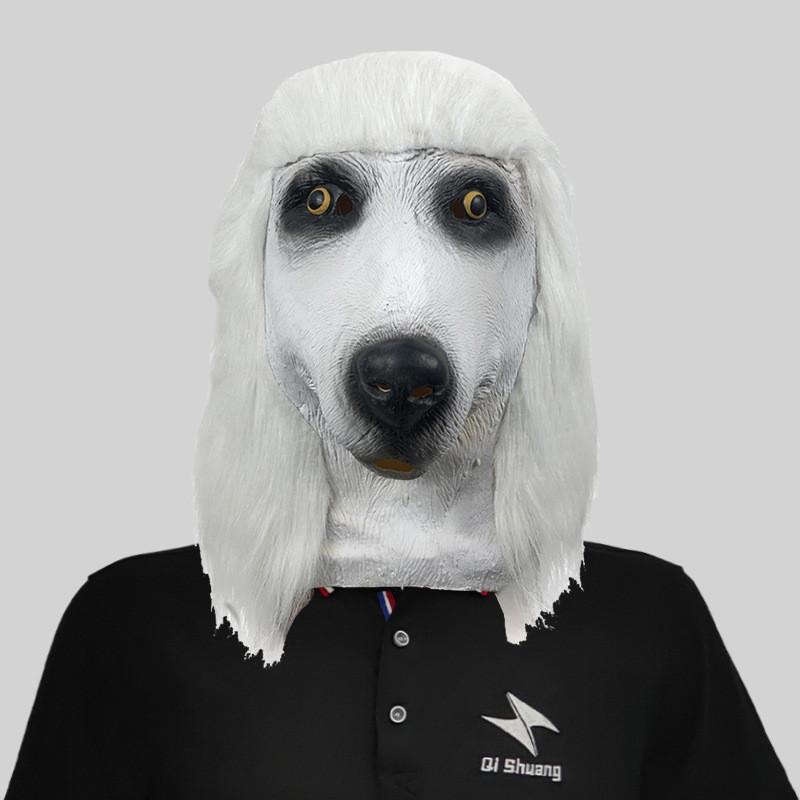 

White Engaging And Black Poodle Dog Head Masks Crafted From Soft Latex For Amusing Occasions белый