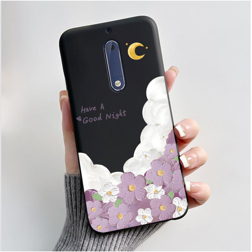 Casing For Nokia 5 Aesthetic Fashion Cute Cat Cartoon Black Soft TPU Phone Case For Nokia 5 Cover TA-1053 TA-1024 Housing Bumper