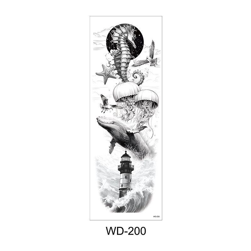 Long Flower Full Arm Waterproof Temporary Tattoo Stickers