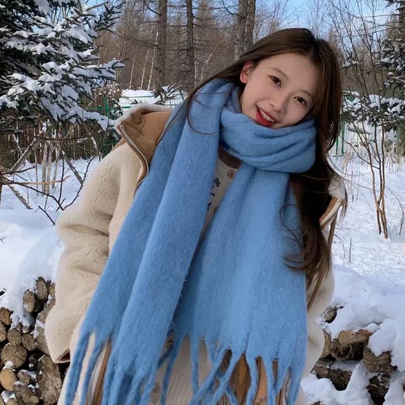Hochwertiger Schal im koreanischen Stil mit Karomuster: Warmer, verdickter Kaschmir-ähnlicher Schal für Studenten und Paare