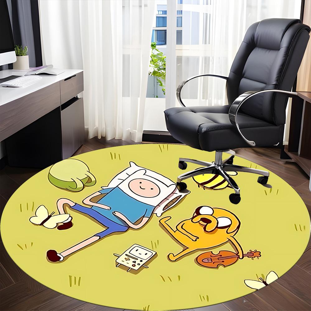 Adventure Time Characters Office Round Area Rug, Under Office Chairs Bedroom Living Room Home Decor, a1022378