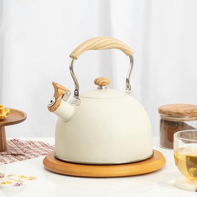 2.5L Tea Kettle Stainless Steel Built-in Whistle Leakproof Food Grade Matte Finish No Odor Efficient Heat Conduction Heat-Proof Handle Gas Induction