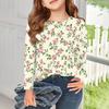 Meninas Camisetas de manga comprida Crianças Outono Tops Crewneck Impresso Camisetas básicas 5-14Y