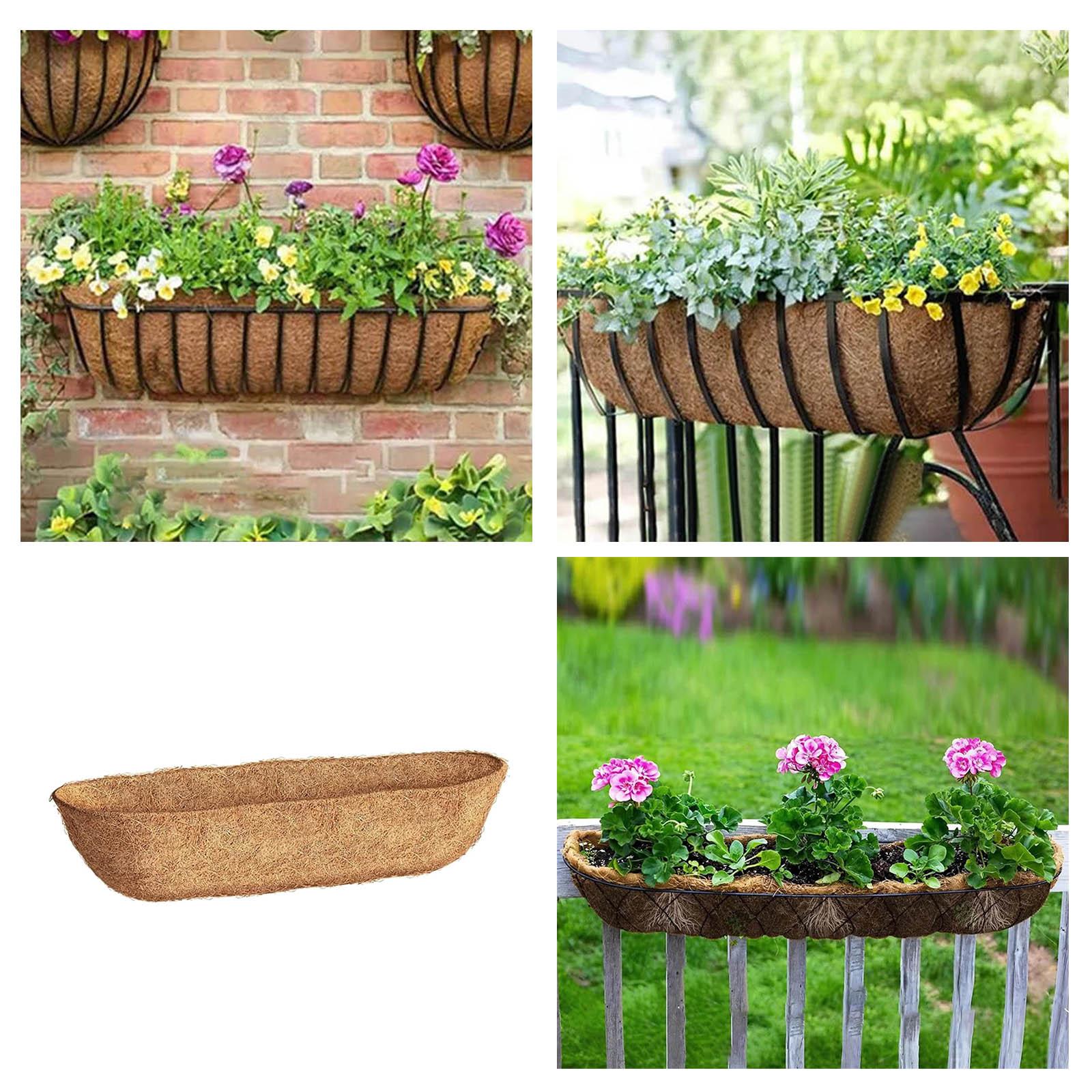 30 Inch Trough Liners Coconut Coir Fiber For Wall Window Box Liners Garden Planter Metal Flower Pot Holder Stand
