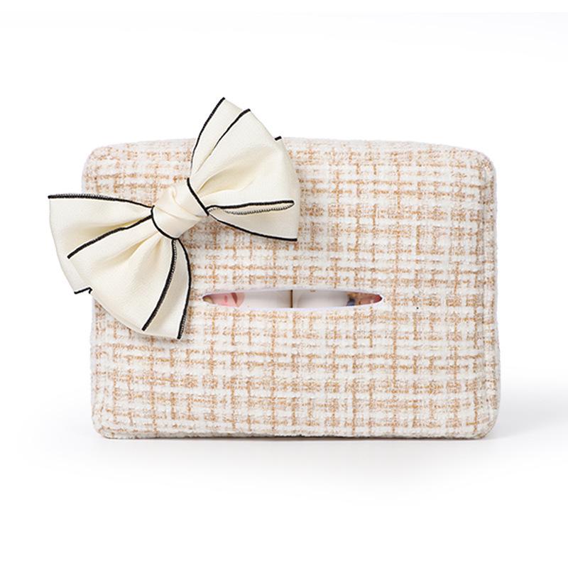 Hanging Car Tissue Box with Floral Bow, Stylish & Elegant for Women