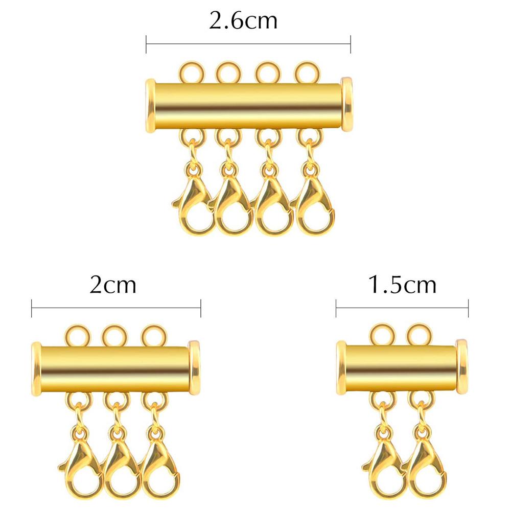 2 Stück mehrsträngige Halskette, mehrschichtig, Hummerverschluss, Schiebe-Magnet-Röhrenverbinder, Verschlüsse, Magnetischer Separator für Armband, Schmuckherstellung