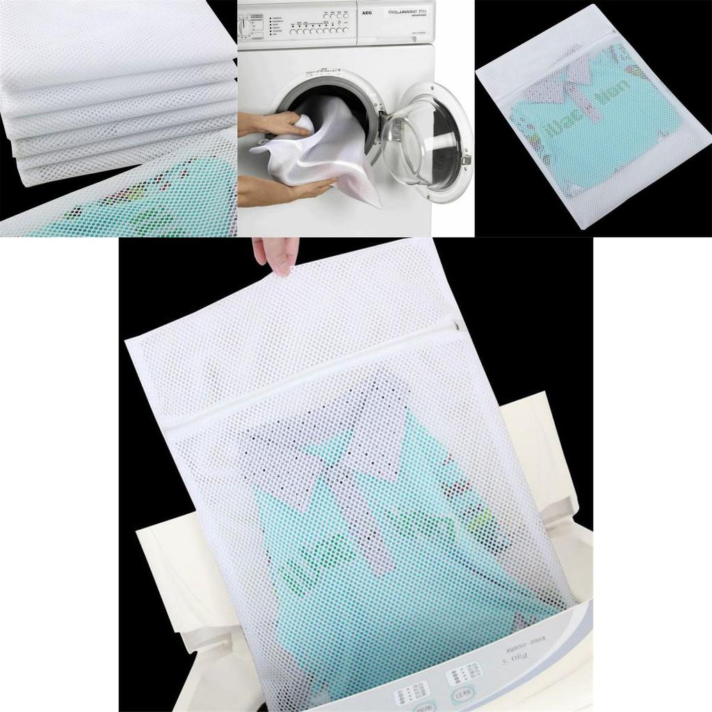 Large Size Laundry Net Zipper Washing Bag For Delicate Clothes 50x60cm Mesh Fabric