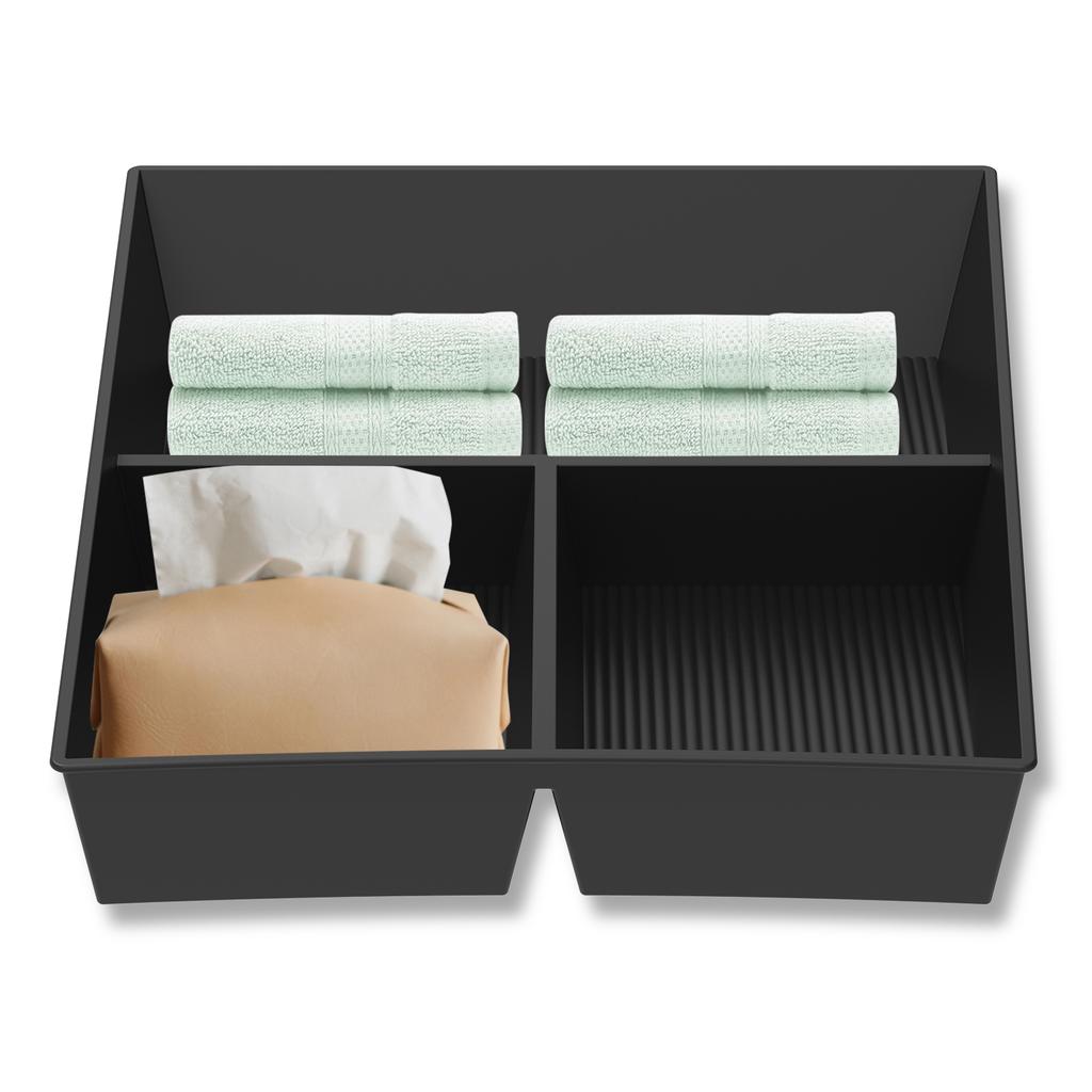 Lower Center Console Organizer Compatible for 2025 2025 2025 Car Non Slip Car Lower Center Console Storage Box Tray TPE Black