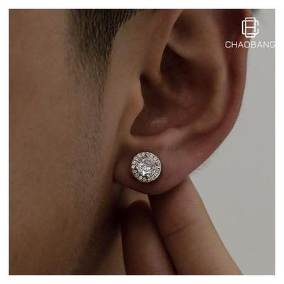 2023 Unisex Luxury Full Diamond Fashion Earrings: Versatile High-End Niche Accessory