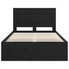 Single Bed Frame in Solid Pine Wood Black 120 x 190 cm