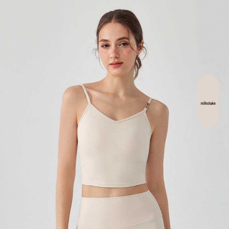 Nude Feeling Antibacterial One-Piece Sports Bra with Beautiful Back Design