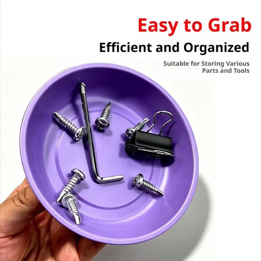 Purple Magnetic Parts Tray 4 Inch /6 Inch Magnetic Bowl Screw Bit Car Suction Pad Tools DIY Store