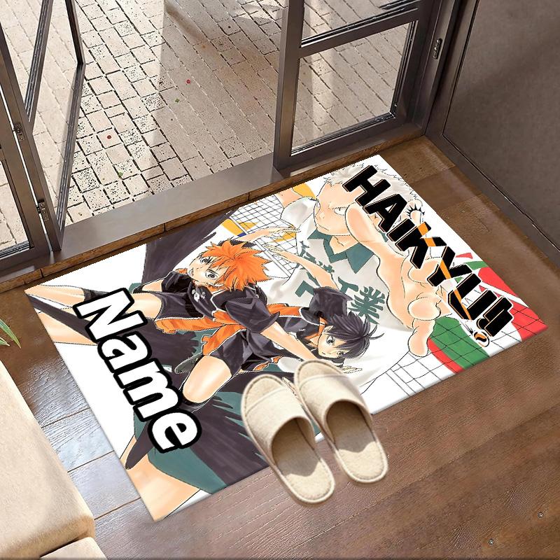 Custom Name Personalized Haikyu Print Carpet, Versatile Home Decor Rug, for Playroom, Apartment, Balcony, Entryway, Hallway Gift