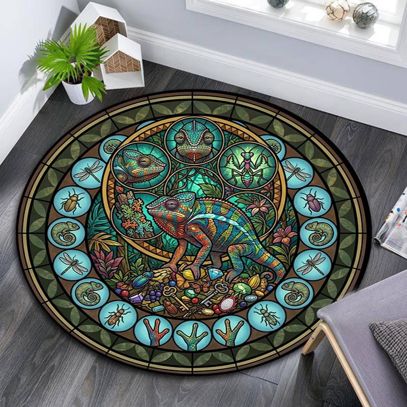 Aquatic Life Mandala Round Area Rug Under Office Chairs Bedroom Living Room Home Decor