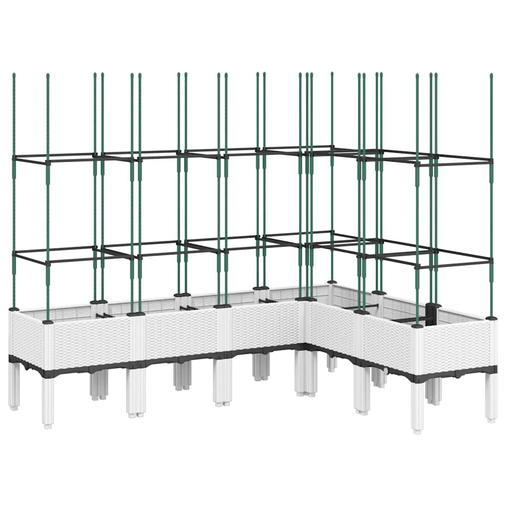Planter with Trellis White 160 x 120 x 142.5 cm PP