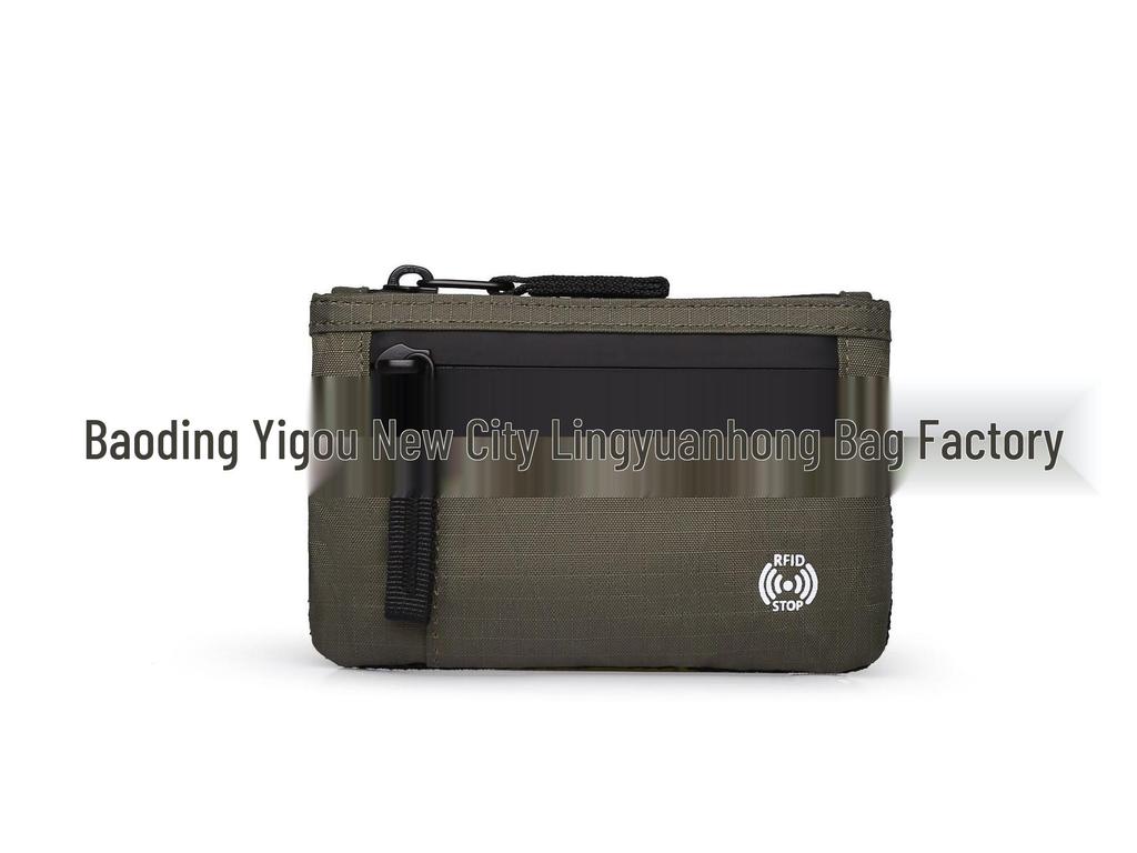 RFID Coin Purse and Anti-theft Card Holder Mini Travel Wallet with Keychain