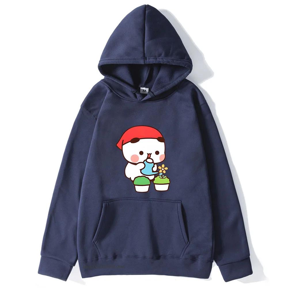 DuDu und BuBu Pflanzen Ihre Blumen Hoodies Niedliche Kawaii Panda Bär Sweatshirts Partnerkleidung Damen Streetwear Herren