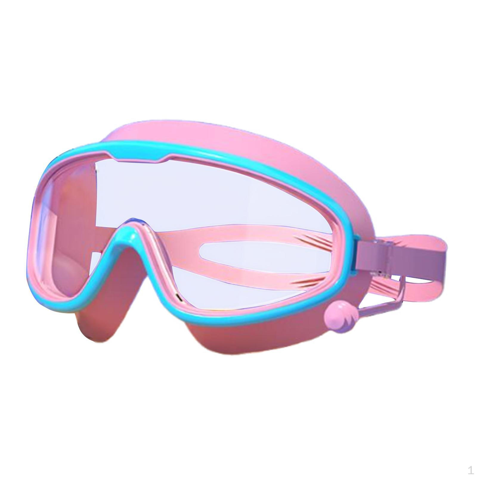 Children Swim Goggles Kids Swimming with Earplugs Soft Silicone Glasses