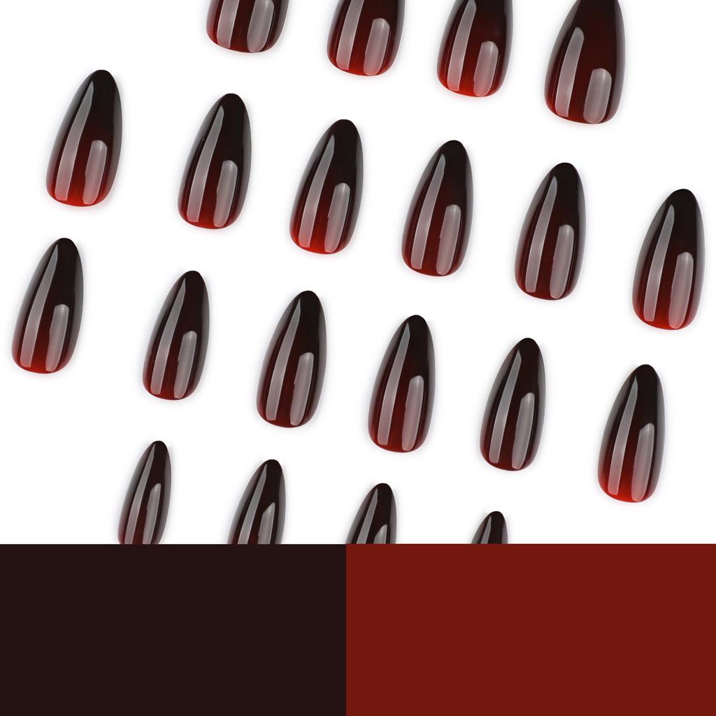 Gothic black smudge gradual change hot-selling wearing nail art nail piece short almond nail piece