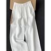 Hangzhou Purpleflower Holly Leaf Classy Best Selling ~ White Linen Matchet Pants Women's Summer Drawstring High Waist Casual Wide-Leg Trousers
