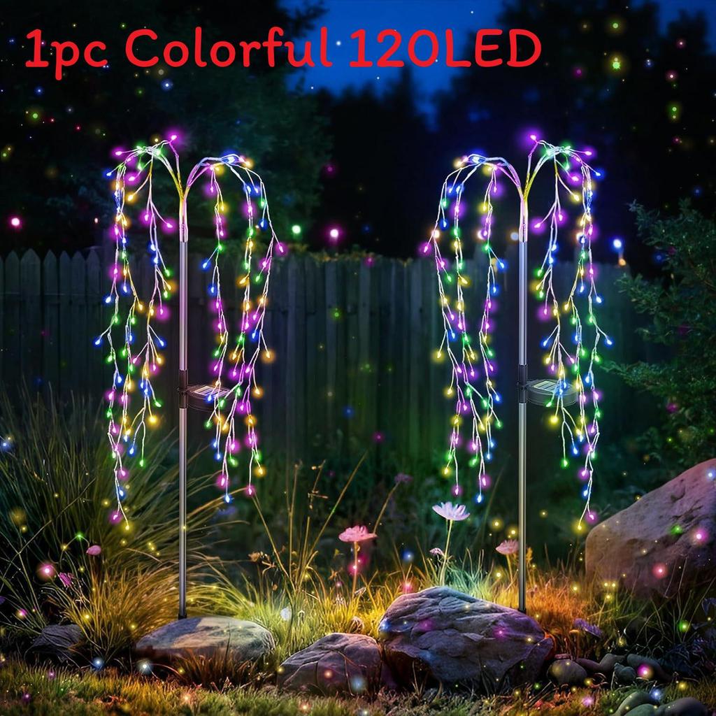Solar Ground Inset Firework Led Landscape Light Waterproof Yard Decor For Garden