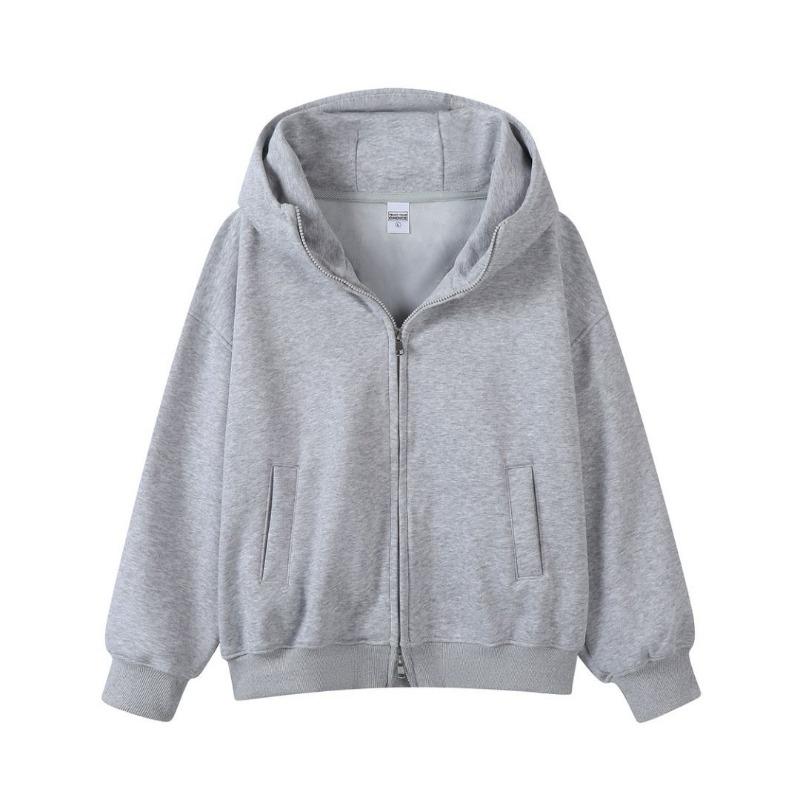 Autumn and winter new turtleneck hooded double zipper cardigan jacket retro loose couple hoodie