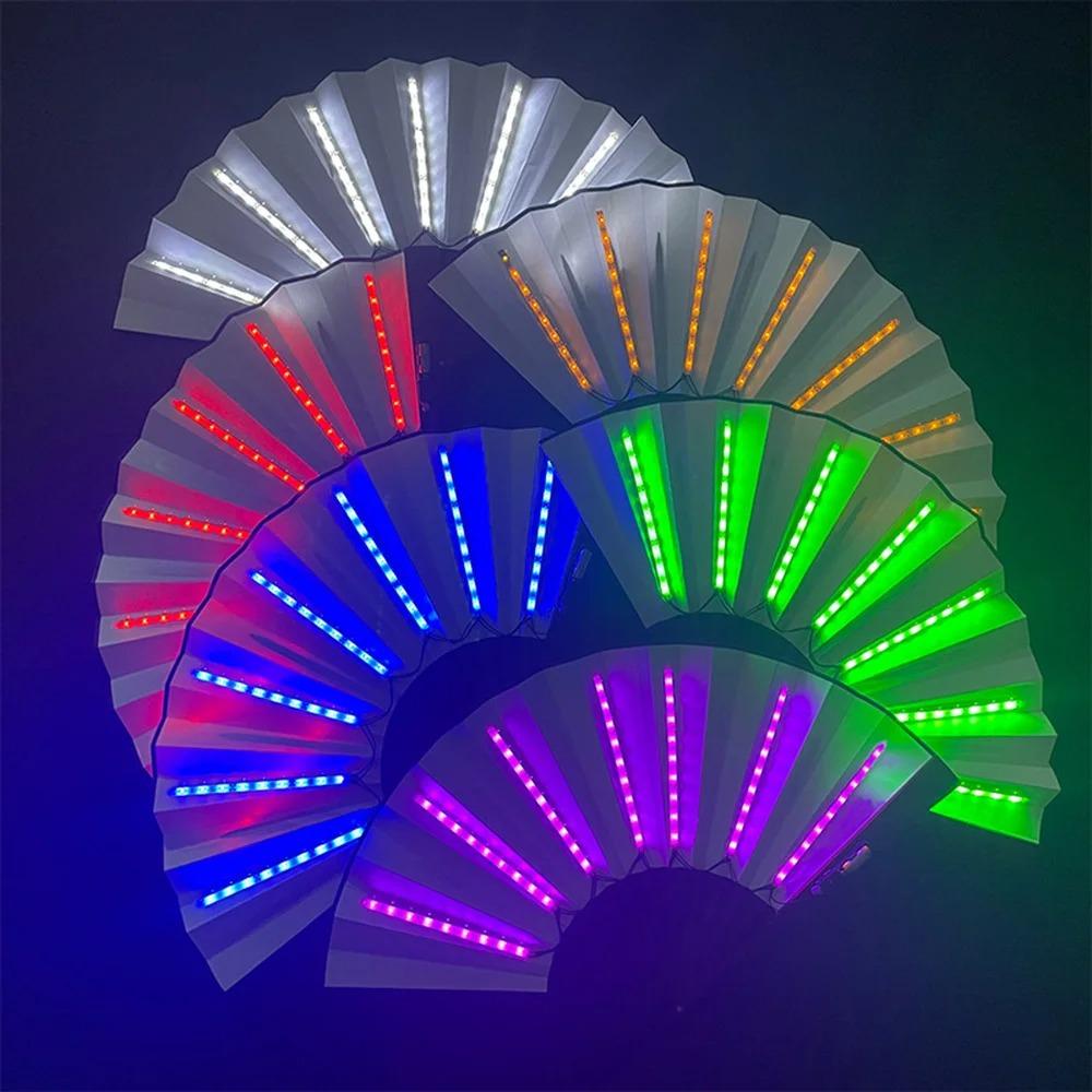 Colorful Club Dancing Lights Fan Handmade Glowing Hand Fan  Easter Gift Duck