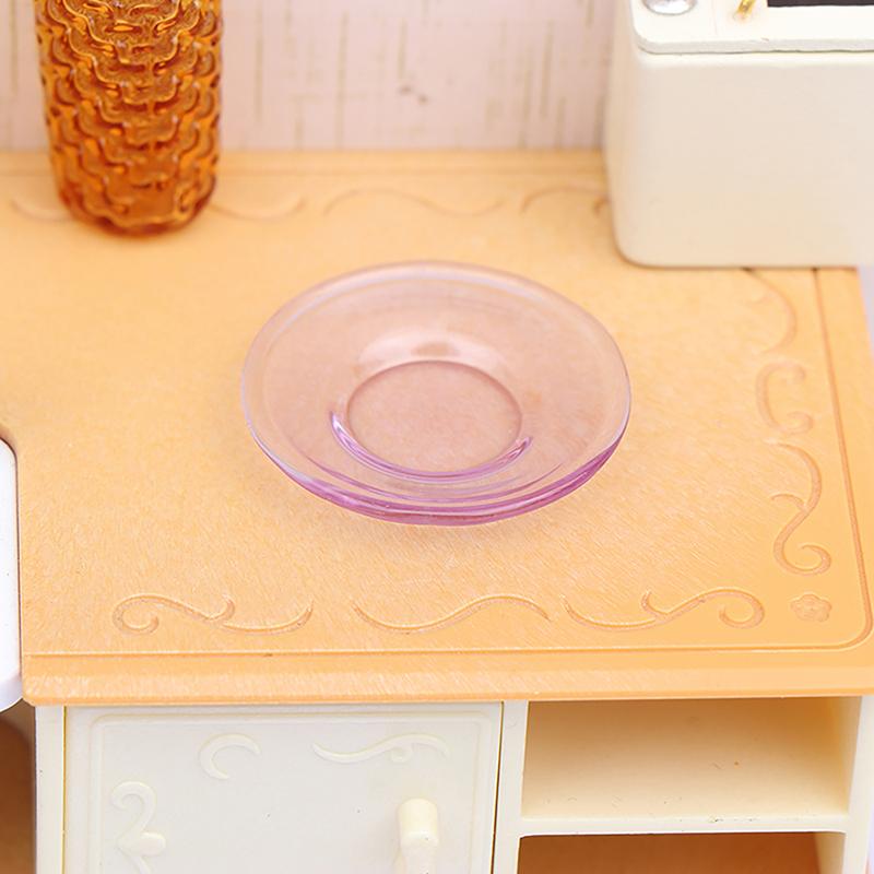 

1/12 кукольный домик мини стеклянная тарелка модель кукольный домик кухонная посуда украшения кукольный домик аксессуары ролевые игры игрушки фиолетовый