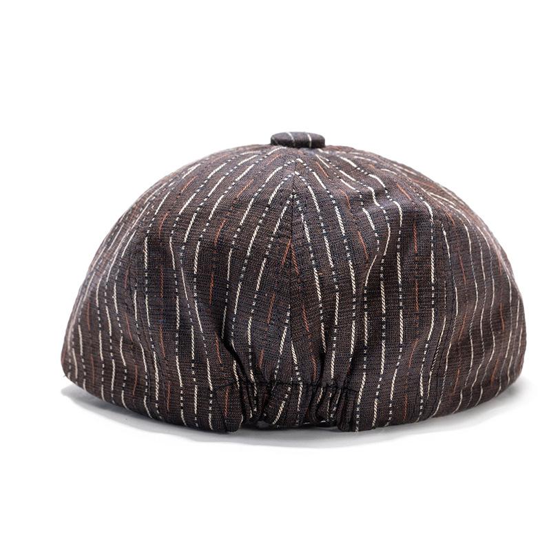 Striped Octagonal Cap Men's British Vintage Painter's Cap Newsboy Cap Women's Cap