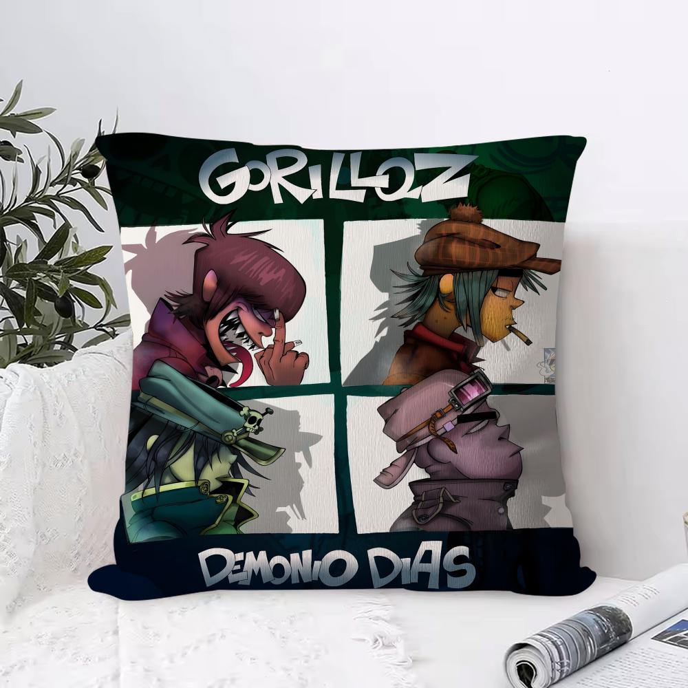 

Music Prints G-Gorillaz Pillow Case Ultra Soft Skin Friendly Fabric Cloud Like Comfort & Concealed Zipper 12x12Inch