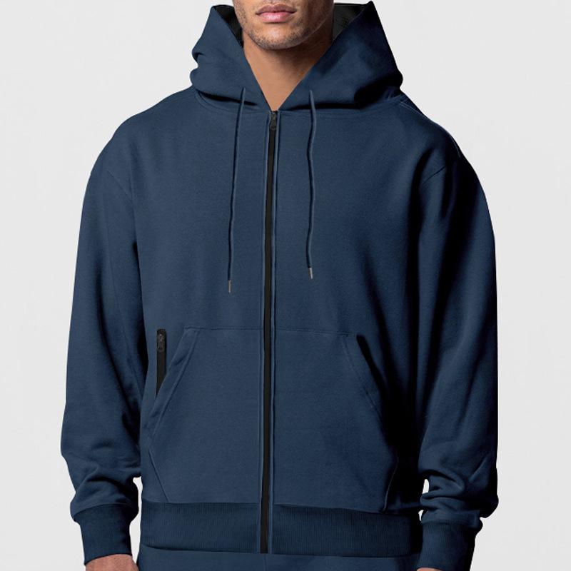 

Men s Solid-Colour Hooded Sweatshirt for Autumn and Winter Fleece-Lined for Warmth and Comfort Men s Long-Sleeved Hoodie XXXL тёмно-синий