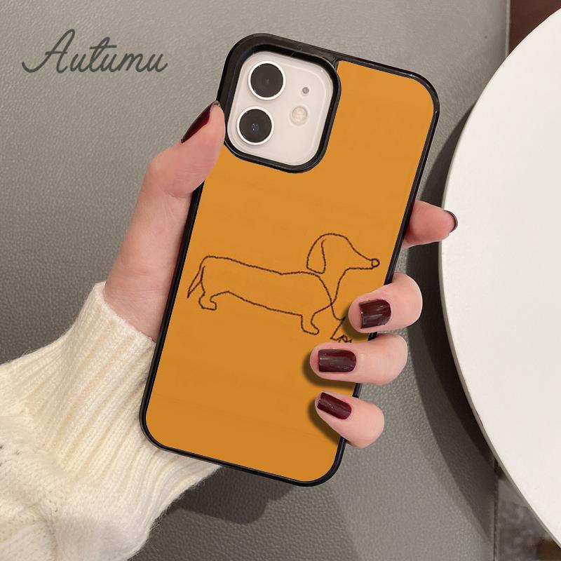 Cute Sausage Dog Phone Case for iPhone 11 12 13 14 Pro Max Mini X XR XS SE 2020 5 6S 7 8 Plus Samsung Galaxy S21 S22 Cover Shell