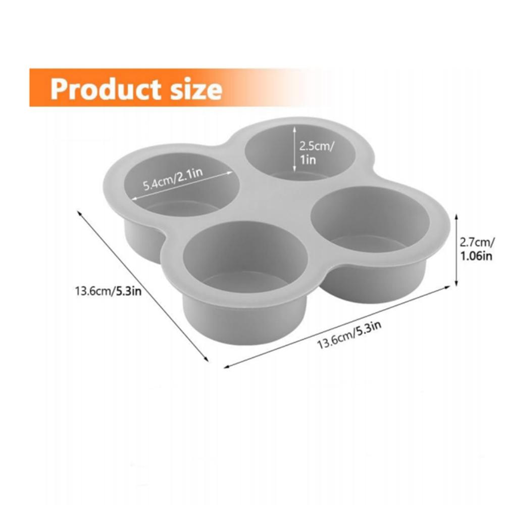 Air Fryer Egg Mold Round Shape Eggs Mold 4 Cavity Non-Stick Silicone Air Fryer Egg Pan Egg Steamer Cooking Mold Fried Egg Tool