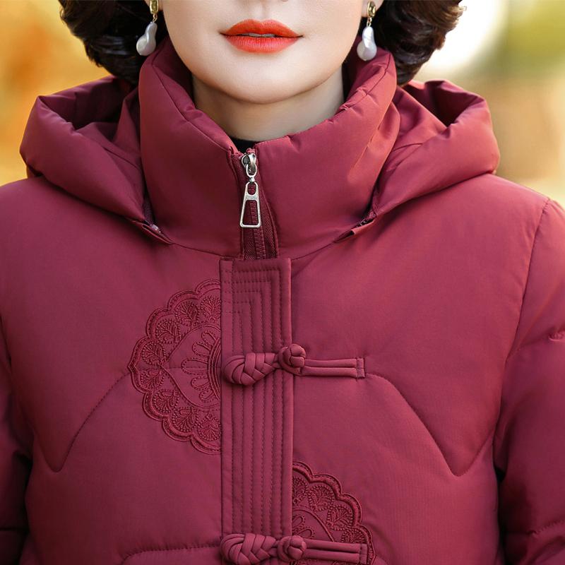 Chaquetas de invierno de talla grande XL-5XL para mujer, parkas con capucha, elegantes, holgadas, gruesas, cálidas, abrigos para mujer de mediana edad
