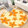 1PC Orange Blossom Design Chair Carpet for Office, Indoor Non-Slip Washable Carpet, Soft Comfortable Mat For Office Room yy250930317